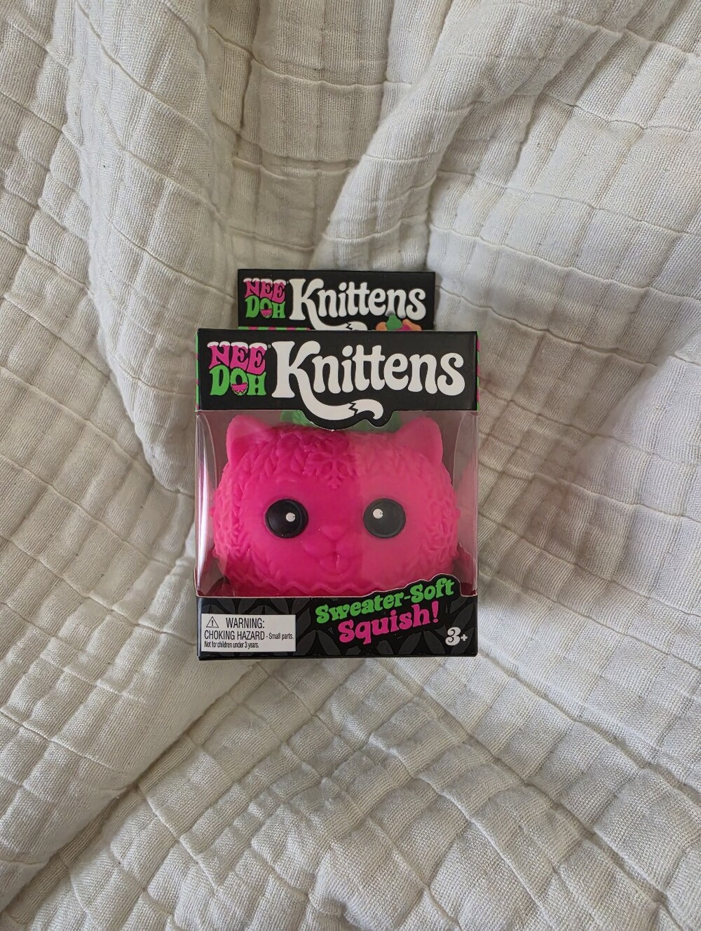 NeeDoh Knittens pink sweater soft squish Christmas winter new in box